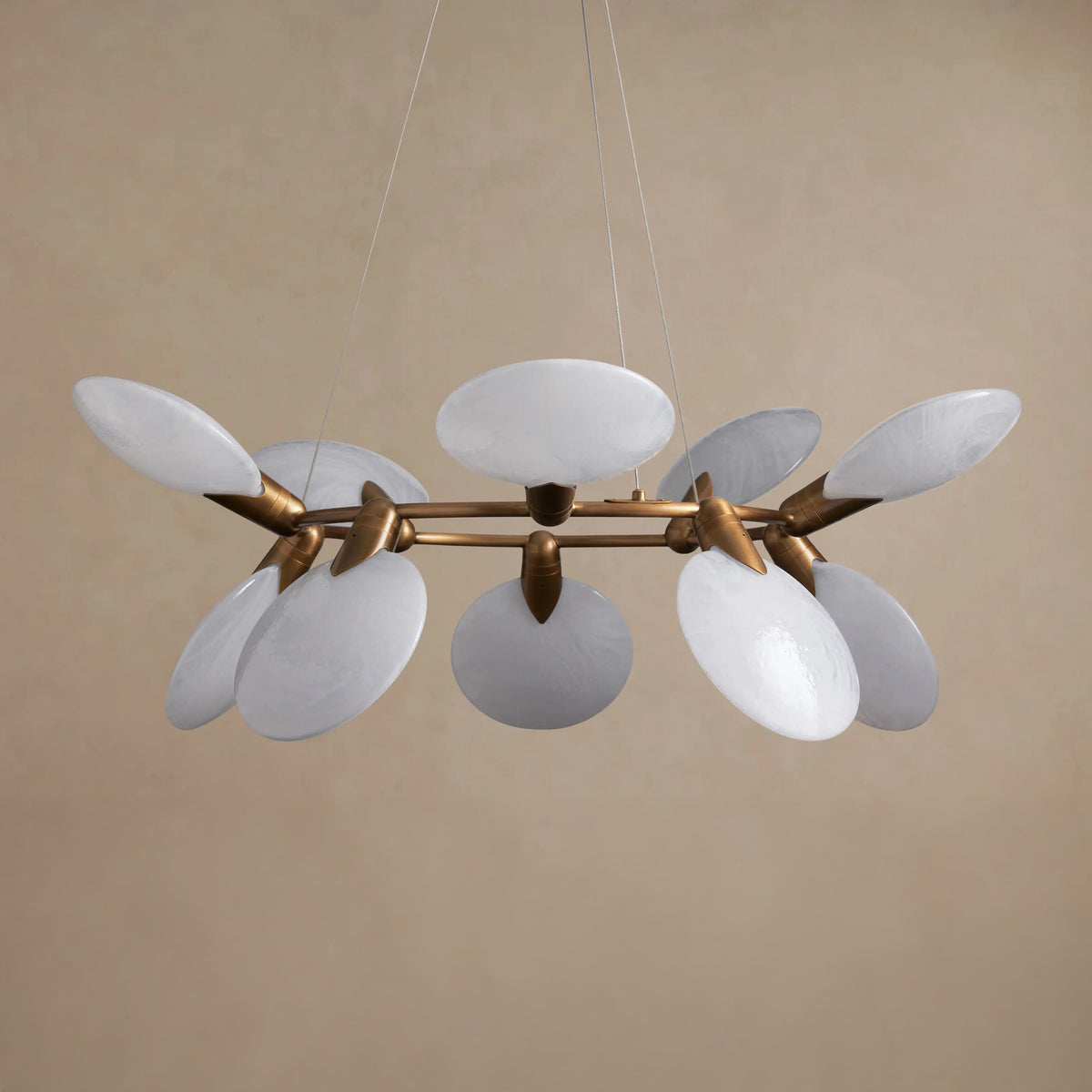 Lustre rond en verre à disques de 107 cm - Lyla