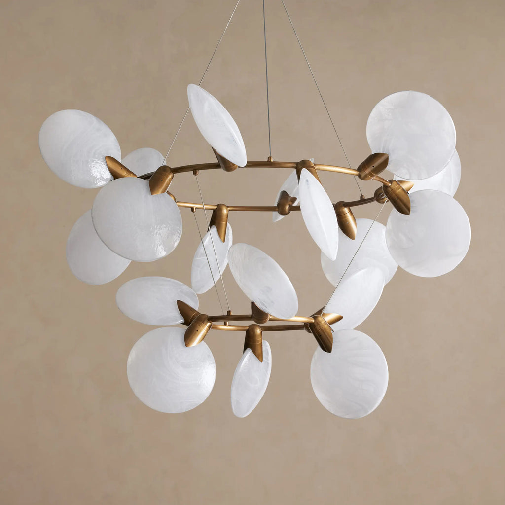 119 cm Kronleuchter aus Disc-Glas, 2-stufig – Lyla