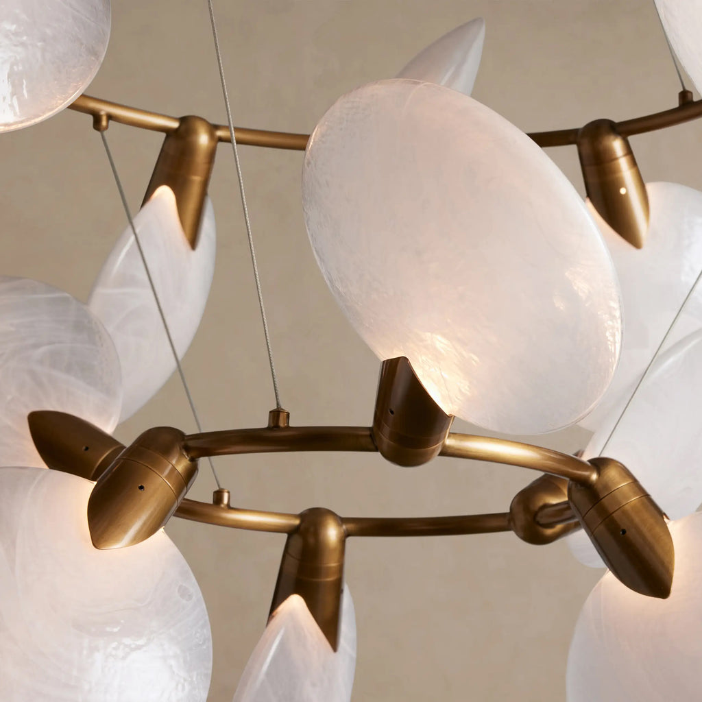119 cm Kronleuchter aus Disc-Glas, 2-stufig – Lyla