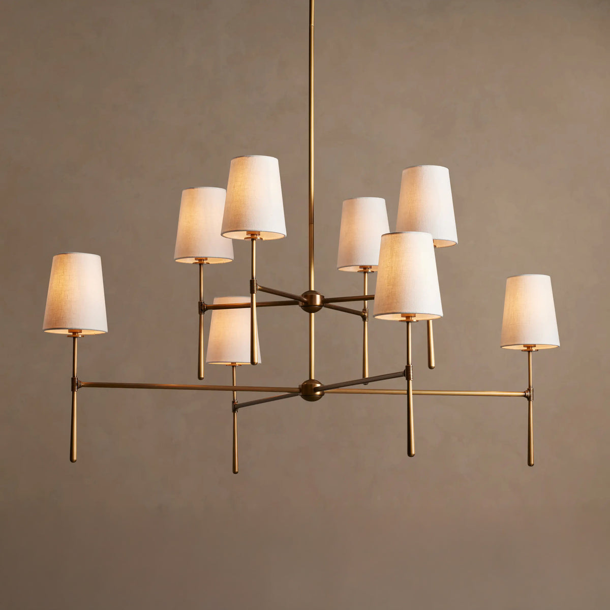 122 cm 2-Tier Fabric Shade Chandelier - Rhodes