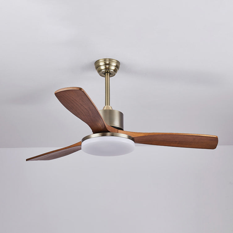52 Inch Three Walnut Blade Quiet Ceiling Fan with Dimmable Light - Timberline