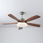 60 Inch Five Walnut Blade Quiet Ceiling Fan with Dimmable Light - Timberline