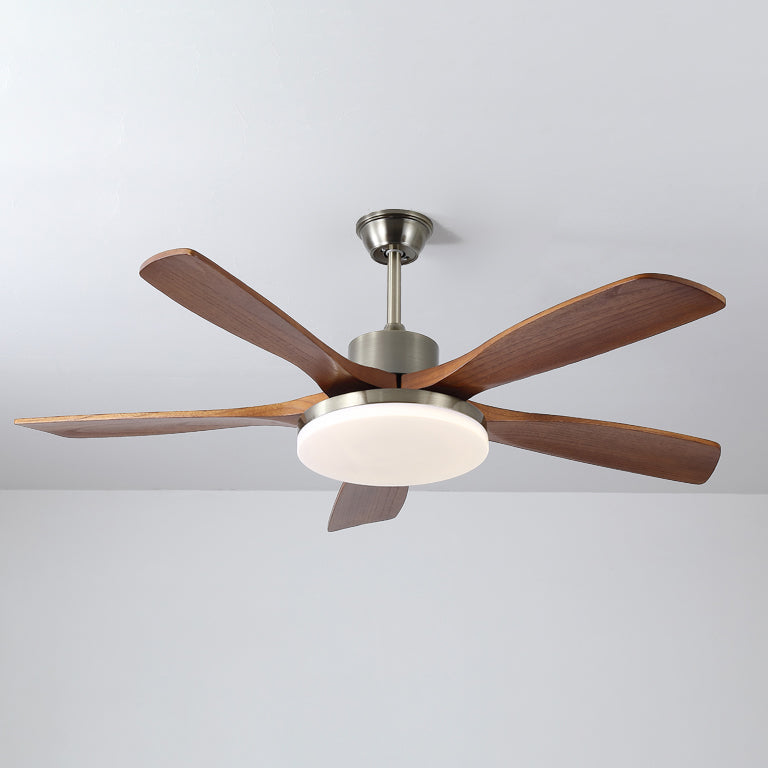 60 Inch Five Walnut Blade Quiet Ceiling Fan with Dimmable Light - Timberline