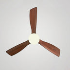 52 Inch Three Walnut Blade Quiet Ceiling Fan with Dimmable Light - Timberline