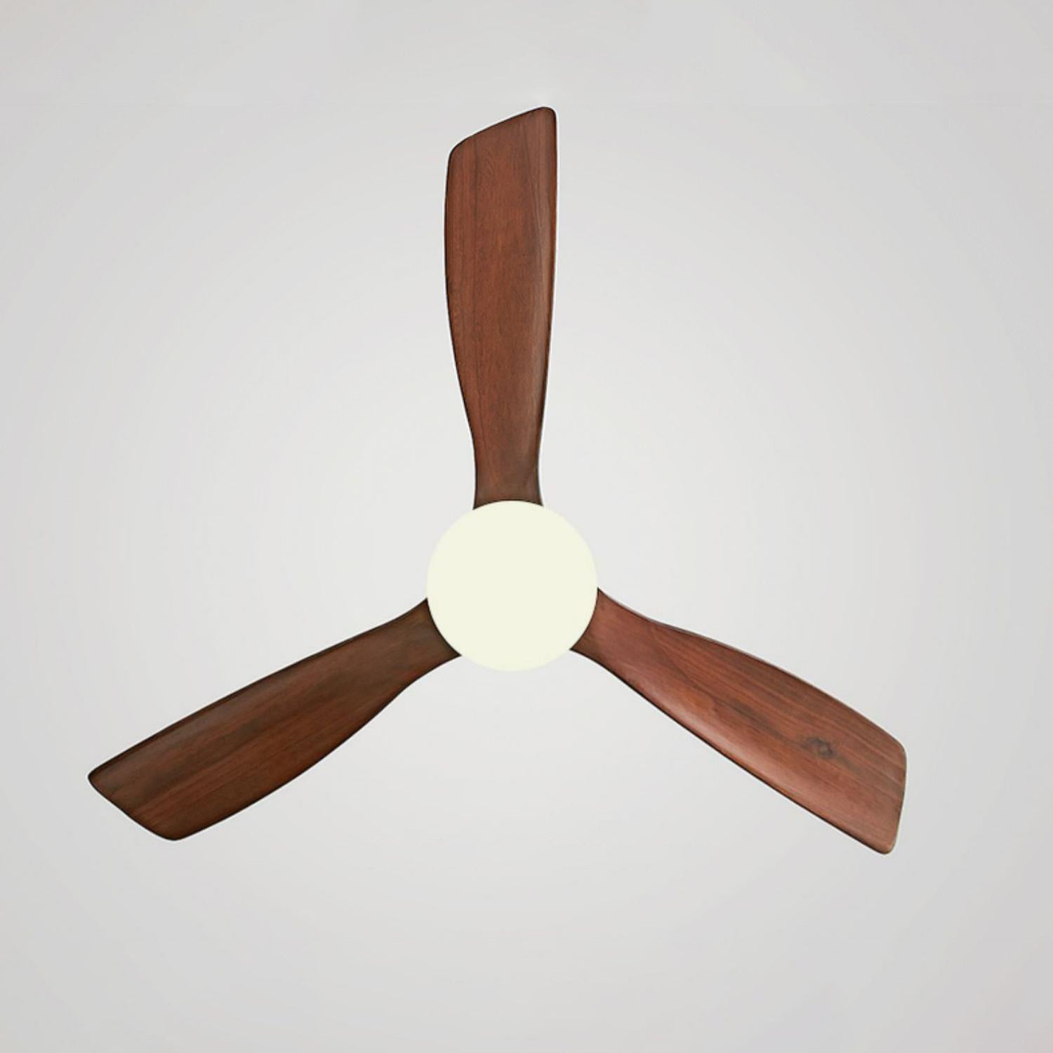 52 Inch Three Walnut Blade Quiet Ceiling Fan with Dimmable Light - Timberline