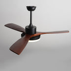 52 Inch Three Walnut Blade Quiet Ceiling Fan with Dimmable Light - Timberline