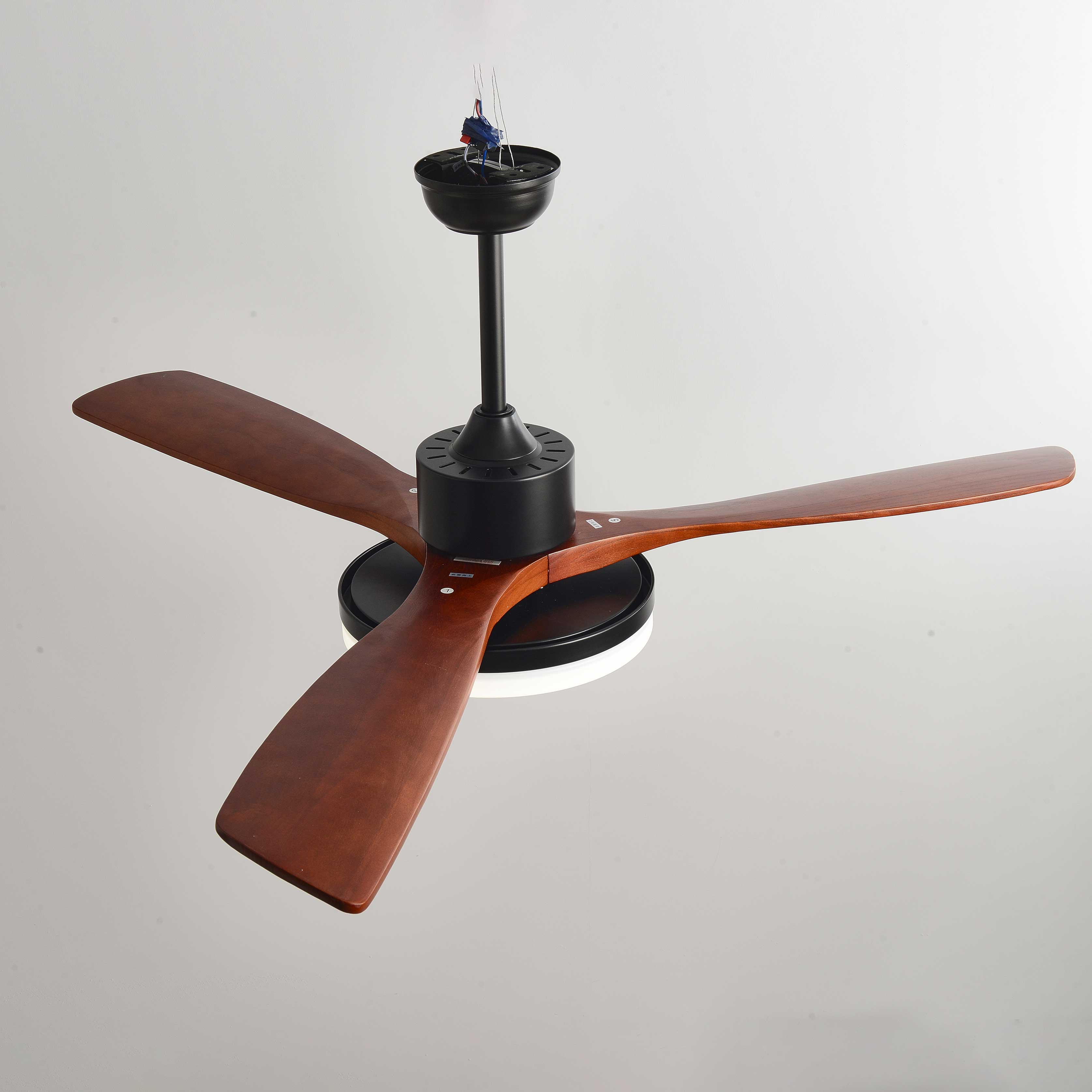 60 Inch Three Walnut Blade Quiet Ceiling Fan with Dimmable Light - Timberline