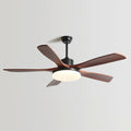 60 Inch Five Walnut Blade Quiet Ceiling Fan with Dimmable Light - Timberline