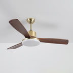 52 Inch Three Walnut Blade Quiet Ceiling Fan with Dimmable Light - Timberline
