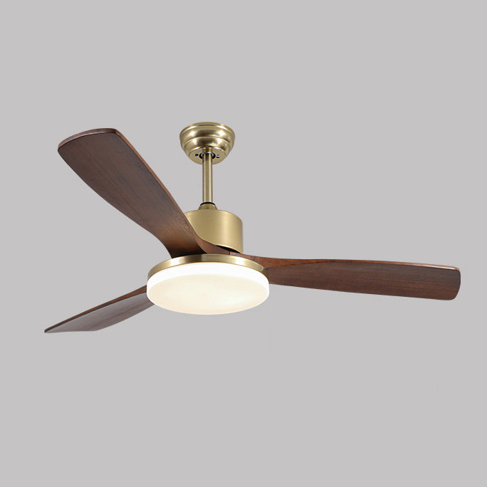 52 Inch Three Walnut Blade Quiet Ceiling Fan with Dimmable Light - Timberline