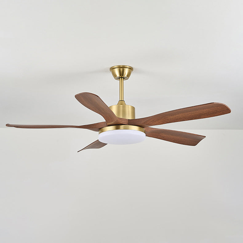 52 Inch Five Walnut Blade Quiet Ceiling Fan with Dimmable Light - Timberline