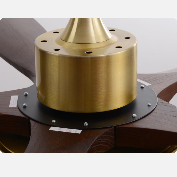 52 Inch Five Walnut Blade Quiet Ceiling Fan with Dimmable Light - Timberline