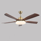 60 Inch Five Walnut Blade Quiet Ceiling Fan with Dimmable Light - Timberline