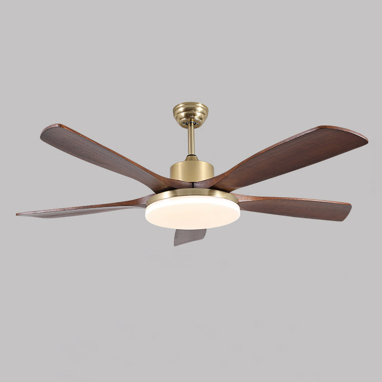 60 Inch Five Walnut Blade Quiet Ceiling Fan with Dimmable Light - Timberline