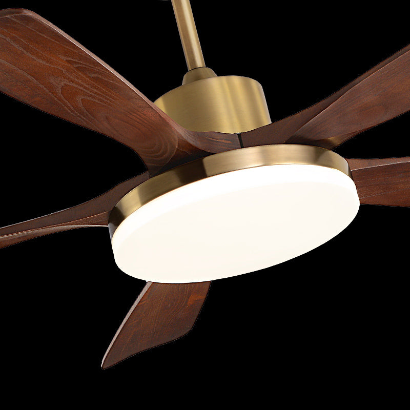 60 Inch Five Walnut Blade Quiet Ceiling Fan with Dimmable Light - Timberline
