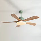52 Inch Five Oak Blade Quiet Ceiling Fan with Dimmable Light - Timberline