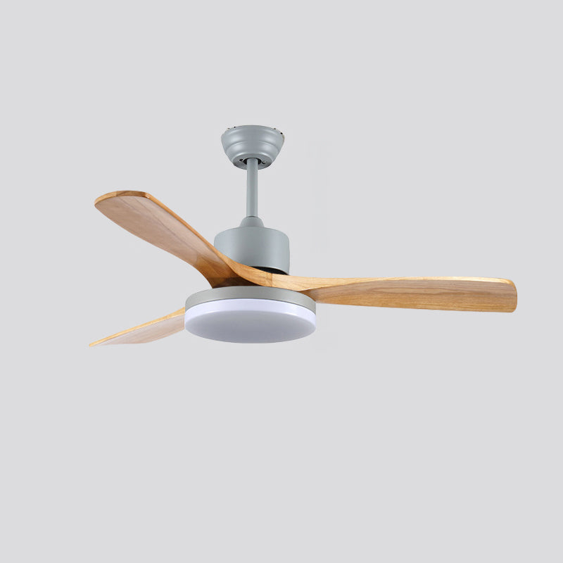 52 Inch Three Oak Blade Quiet Ceiling Fan with Dimmable Light - Timberline