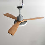 60 Inch Three Oak Blade Quiet Ceiling Fan with Dimmable Light - Timberline
