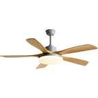 60 Inch Five Oak Blade Quiet Ceiling Fan with Dimmable Light - Timberline