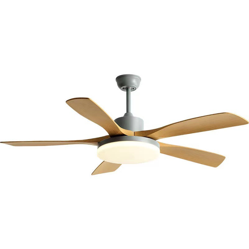 60 Inch Five Oak Blade Quiet Ceiling Fan with Dimmable Light - Timberline