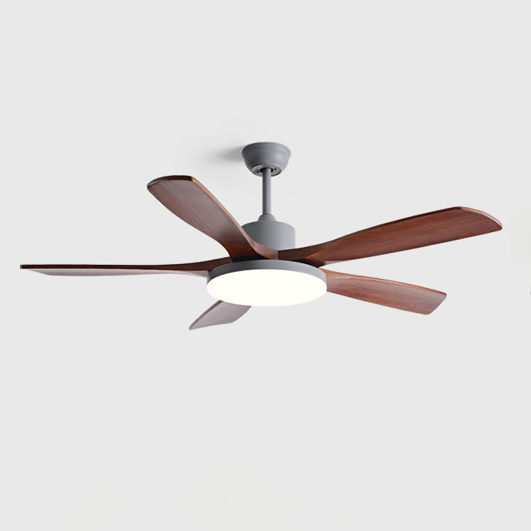 60 Inch Five Walnut Blade Quiet Ceiling Fan with Dimmable Light - Timberline