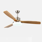 60 Inch Three Oak Blade Quiet Ceiling Fan with Dimmable Light - Timberline
