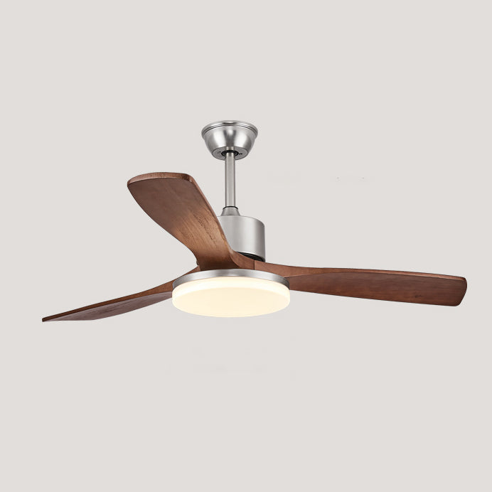 52 Inch Three Walnut Blade Quiet Ceiling Fan with Dimmable Light - Timberline