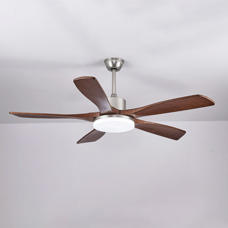 52 Inch Five Walnut Blade Quiet Ceiling Fan with Dimmable Light - Timberline