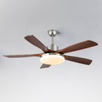60 Inch Five Walnut Blade Quiet Ceiling Fan with Dimmable Light - Timberline