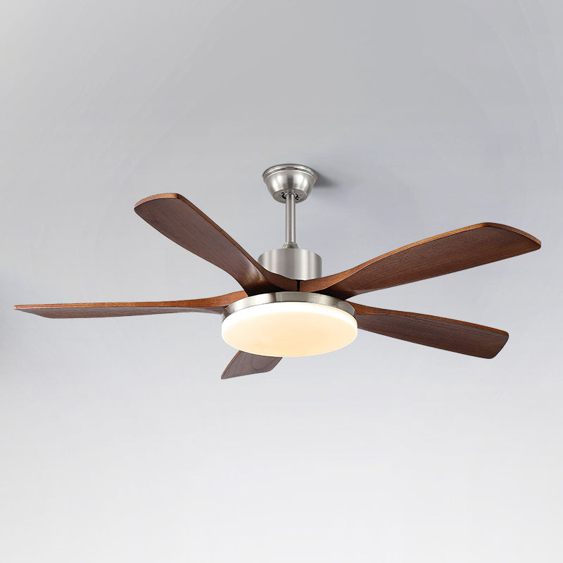 60 Inch Five Walnut Blade Quiet Ceiling Fan with Dimmable Light - Timberline