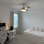 42-Zoll-Deckenventilator mit drei Eichenholzflügeln, leise und dimmbar – Timberline