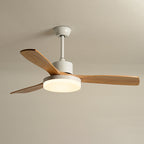 52 Inch Three Oak Blade Quiet Ceiling Fan with Dimmable Light - Timberline