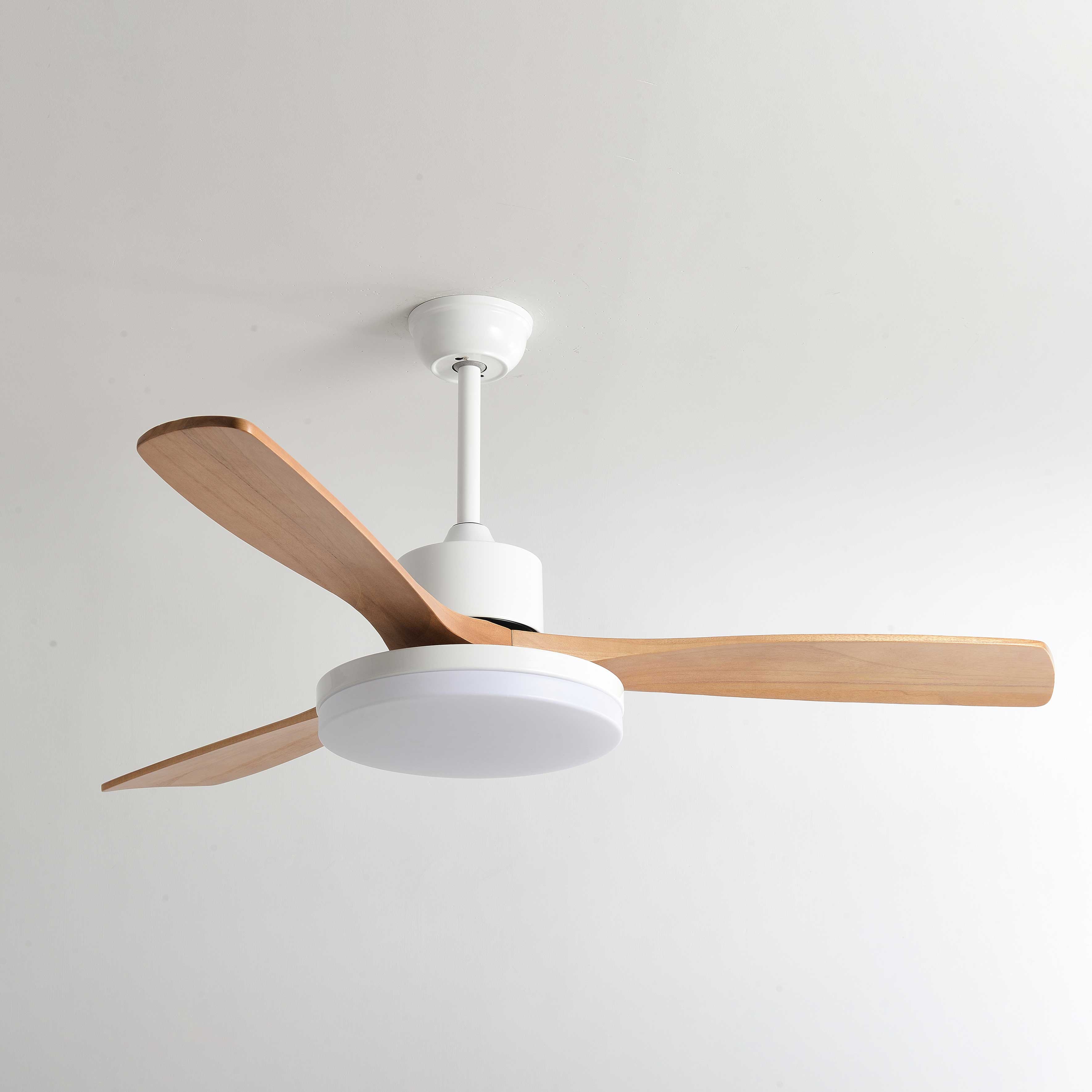 60 Inch Three Oak Blade Quiet Ceiling Fan with Dimmable Light - Timberline