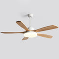 60 Inch Five Oak Blade Quiet Ceiling Fan with Dimmable Light - Timberline