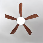 52 Inch Five Walnut Blade Quiet Ceiling Fan with Dimmable Light - Timberline