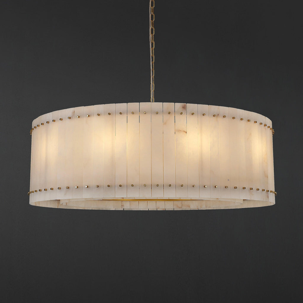 48 Inch Alabaster Round Chandelier - San Marco