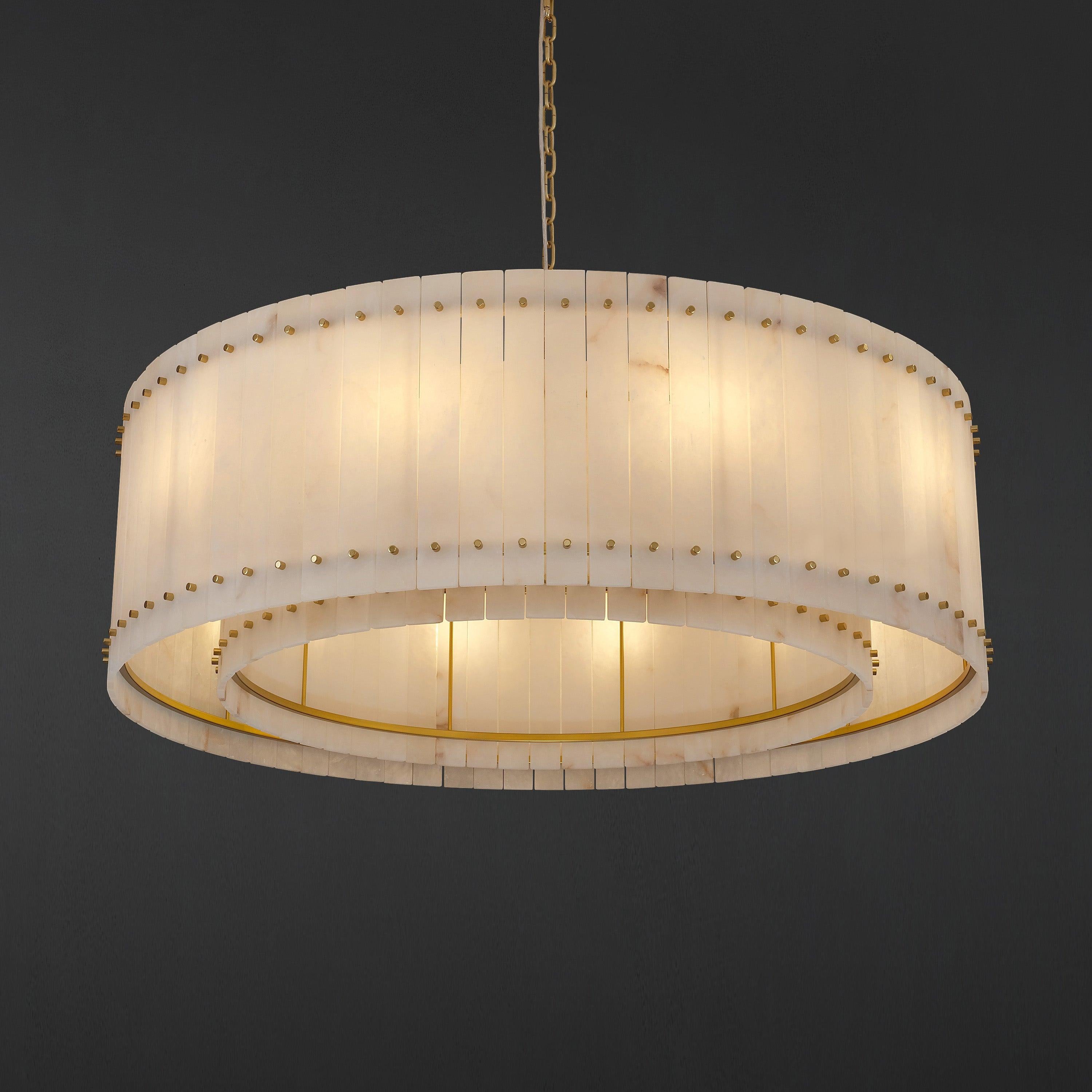 48 Inch Alabaster Round Chandelier - San Marco