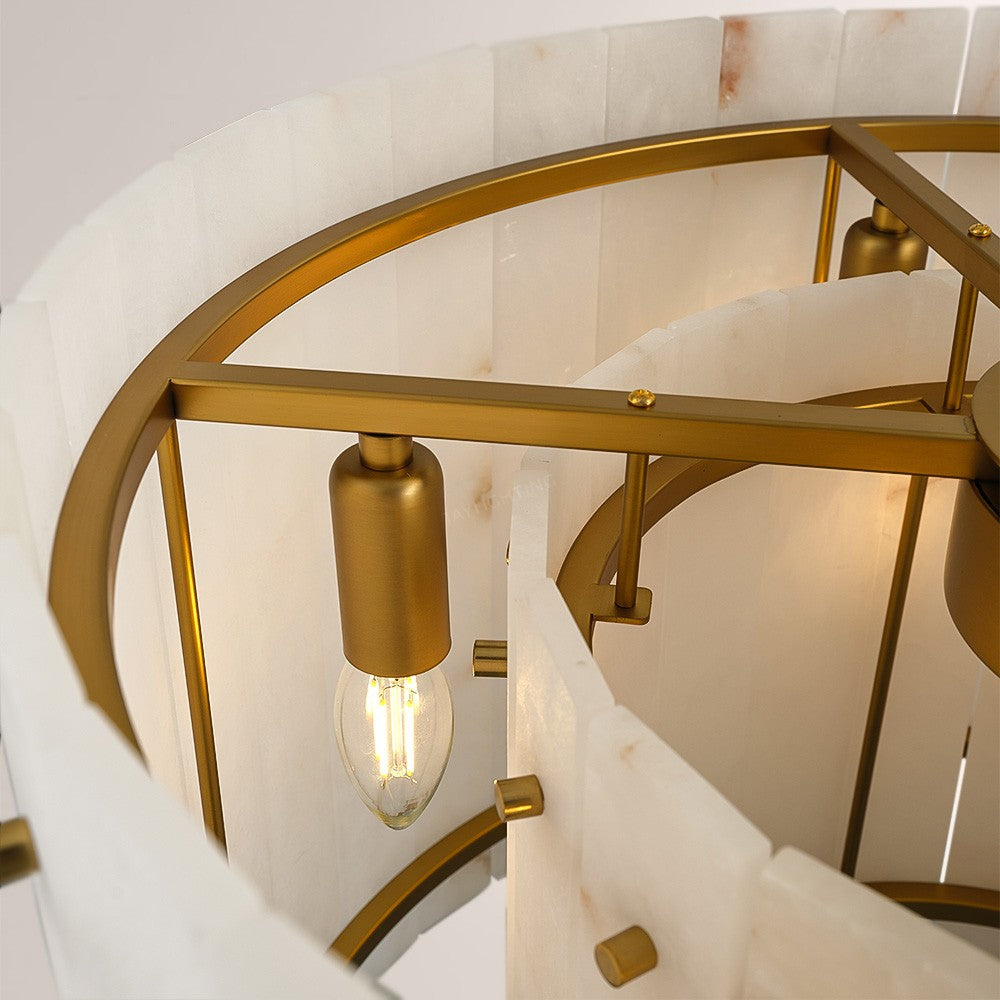 22 Inch Alabaster Round Chandelier - San Marco