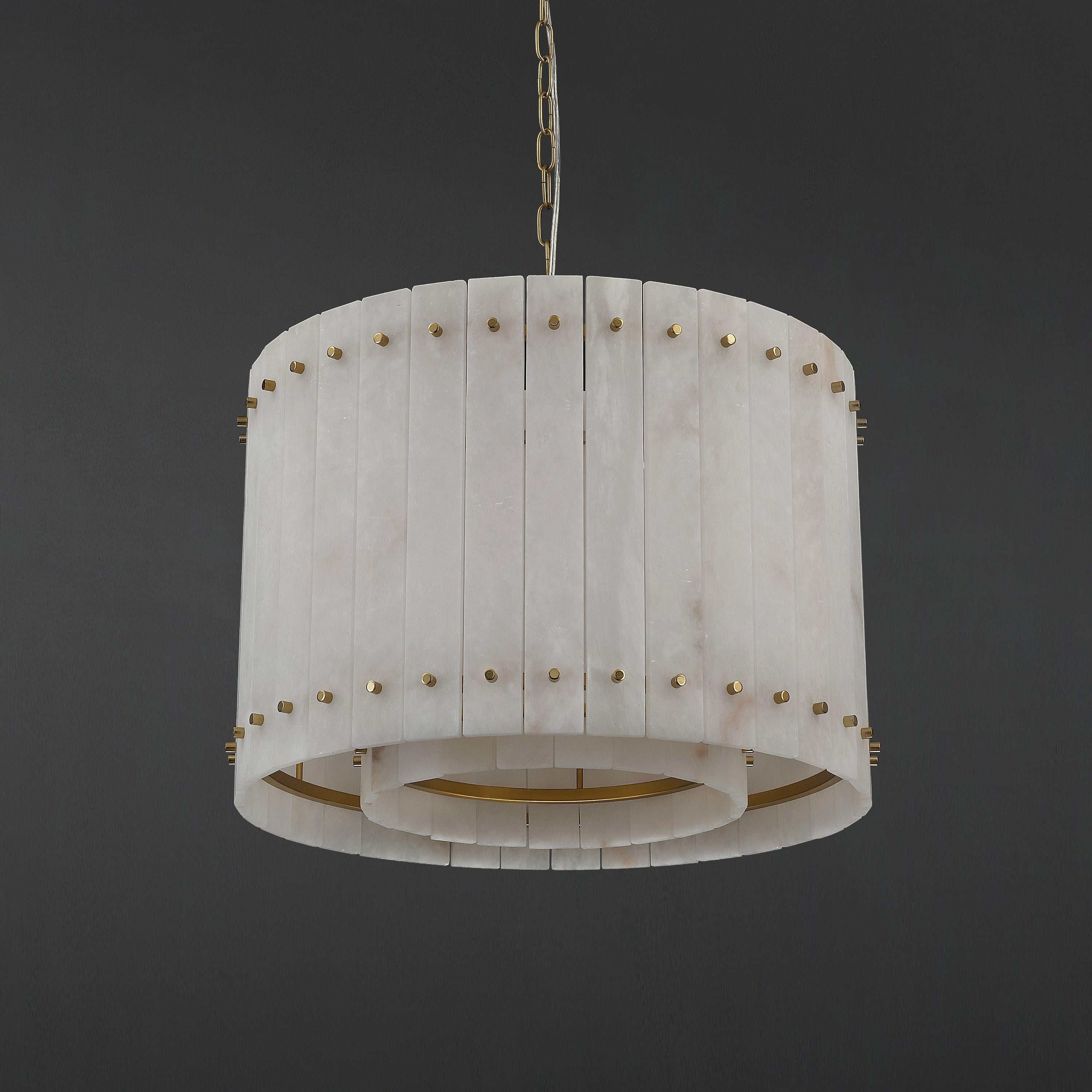 22 Inch Alabaster Round Chandelier - San Marco