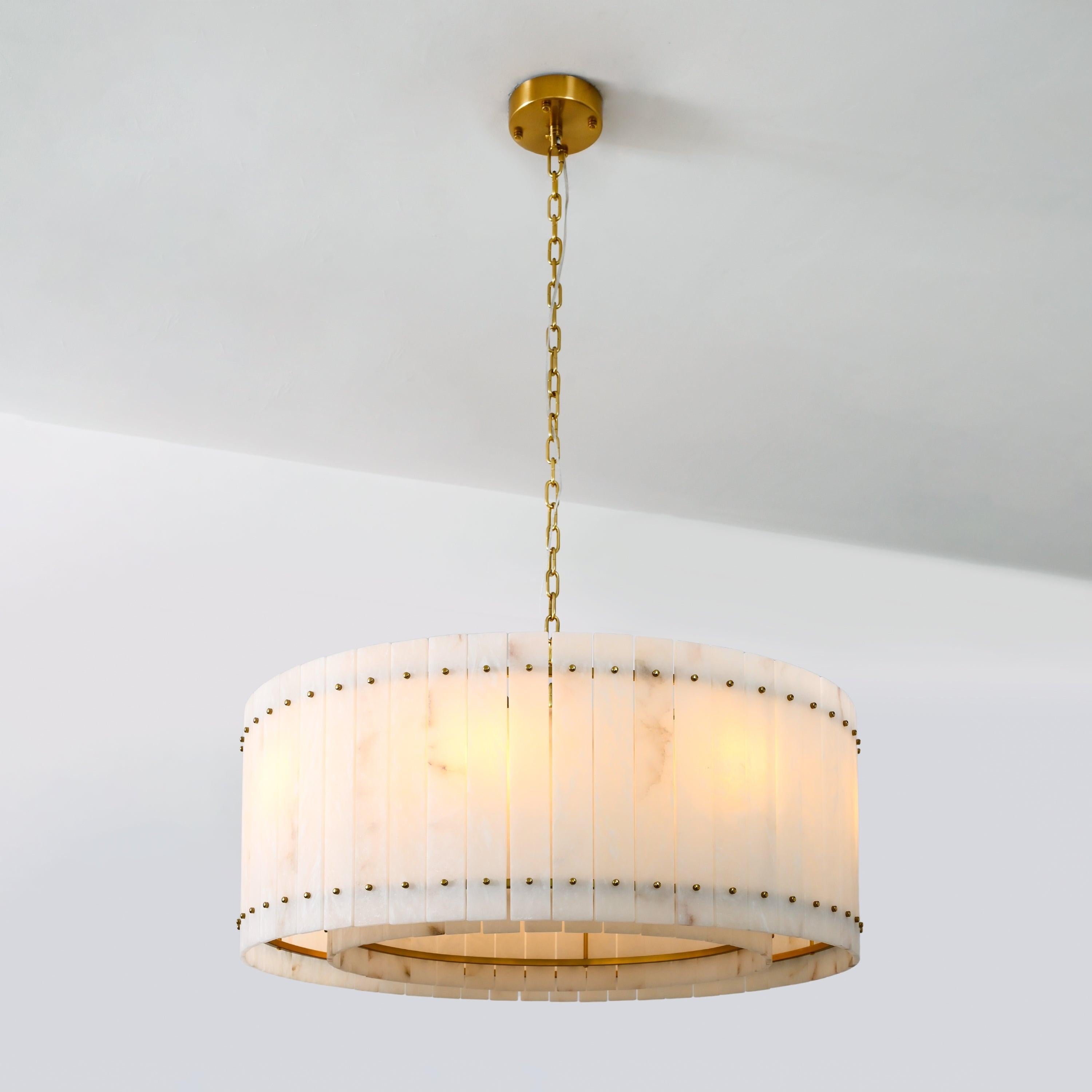 37 Inch Alabaster Round Chandelier - San Marco