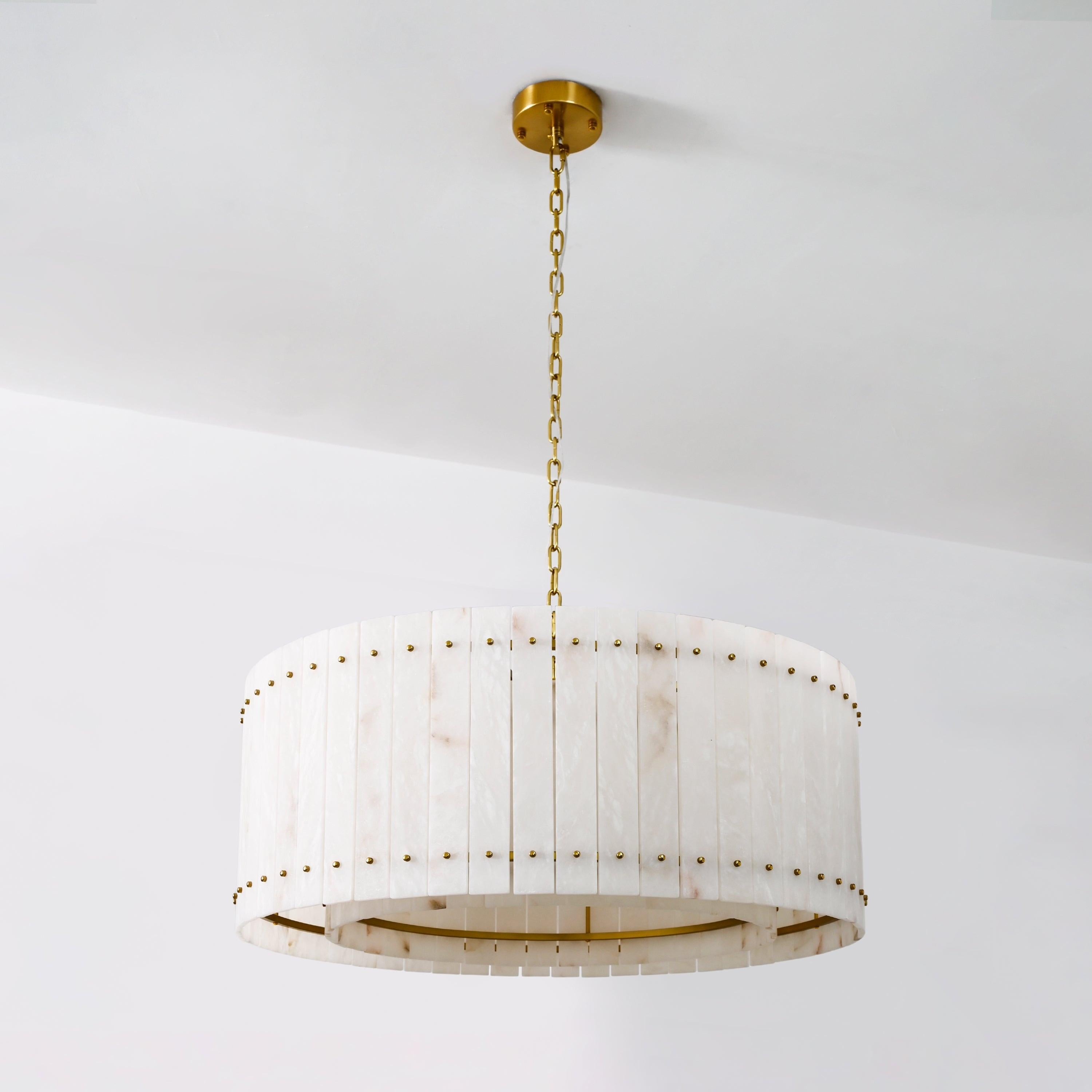 37 Inch Alabaster Round Chandelier - San Marco