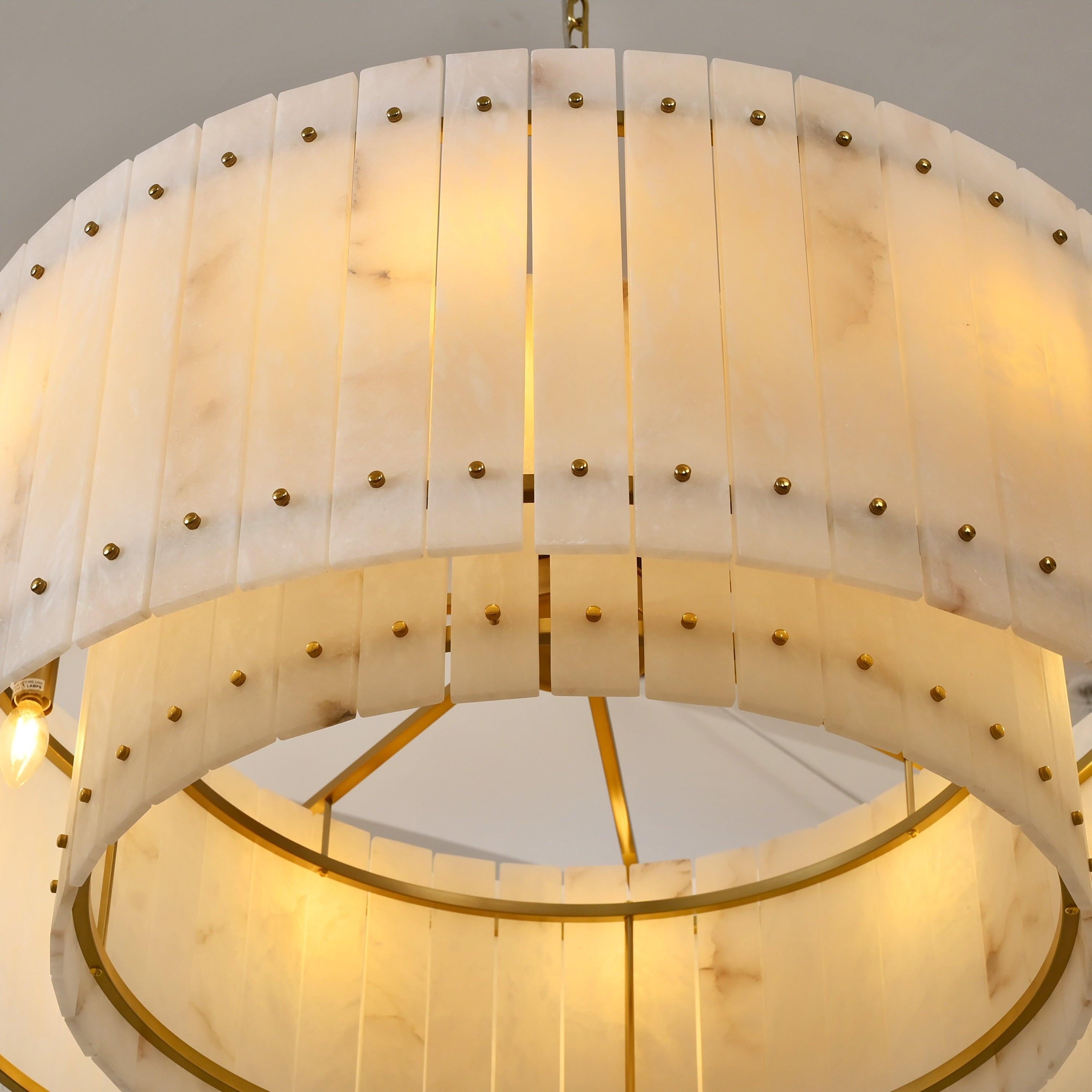 37 Inch Alabaster Round Chandelier - San Marco