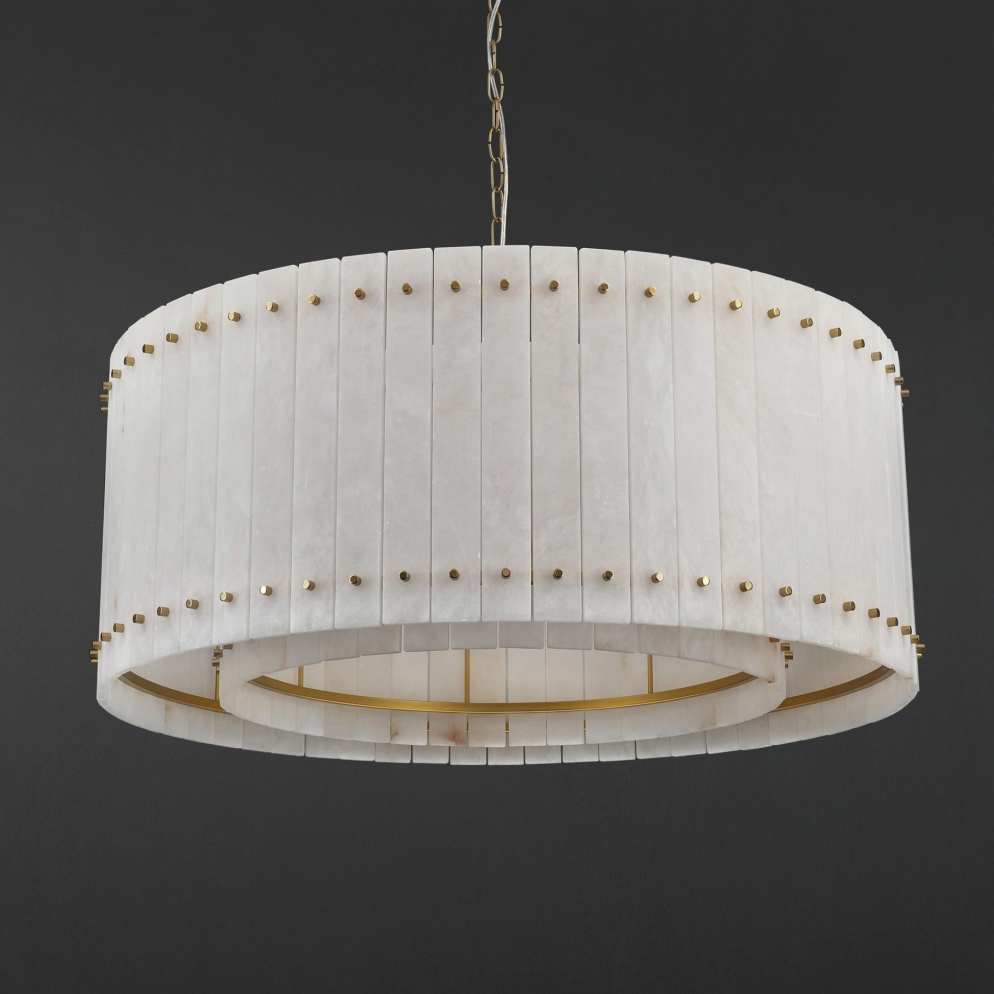 37 Inch Alabaster Round Chandelier - San Marco