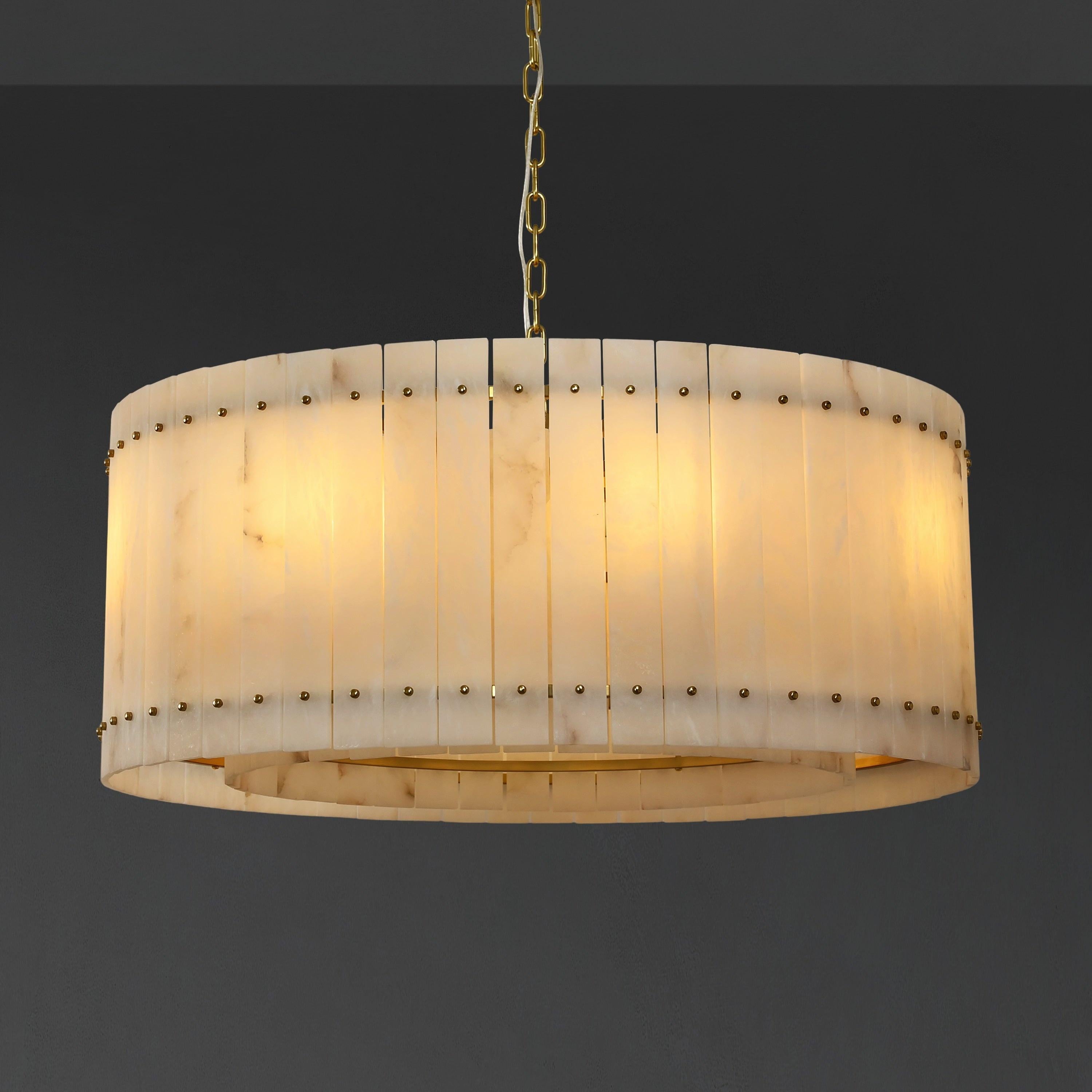 37 Inch Alabaster Round Chandelier - San Marco