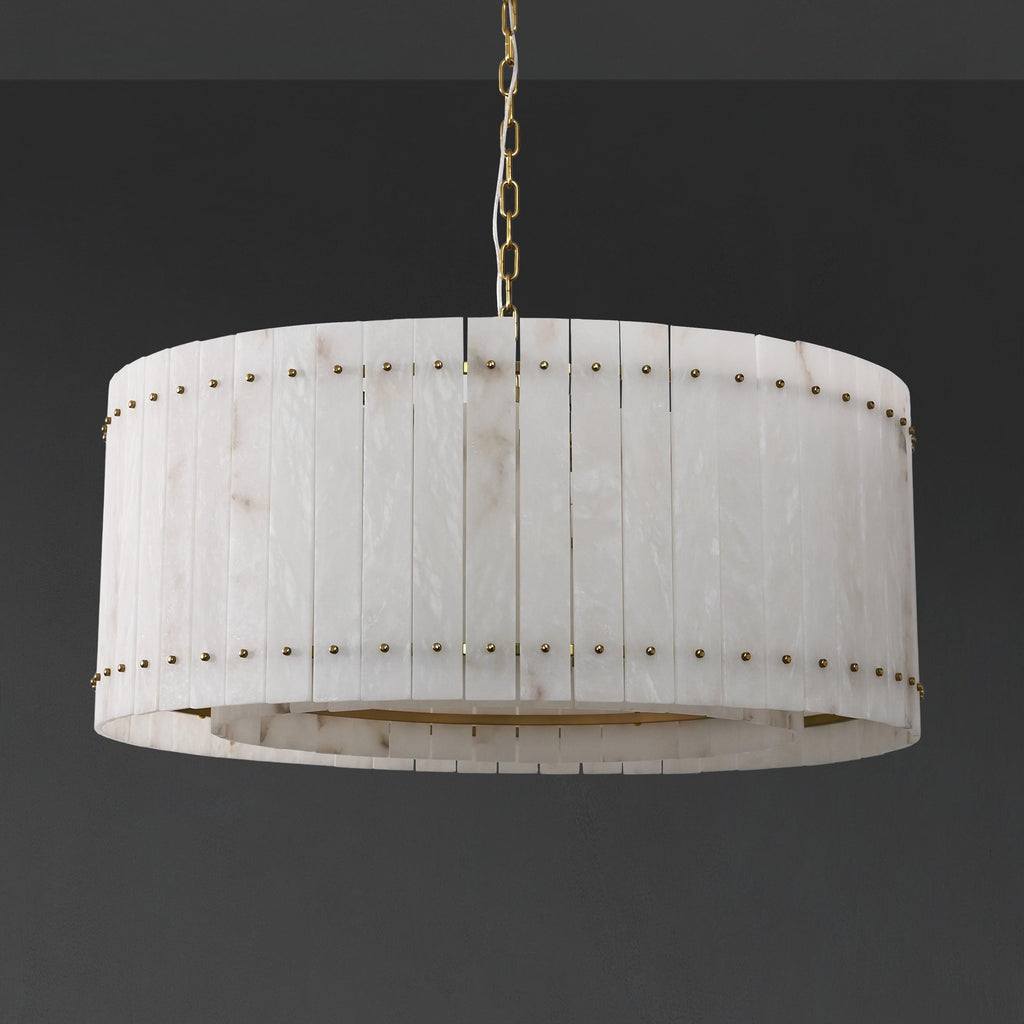 37 Inch Alabaster Round Chandelier - San Marco