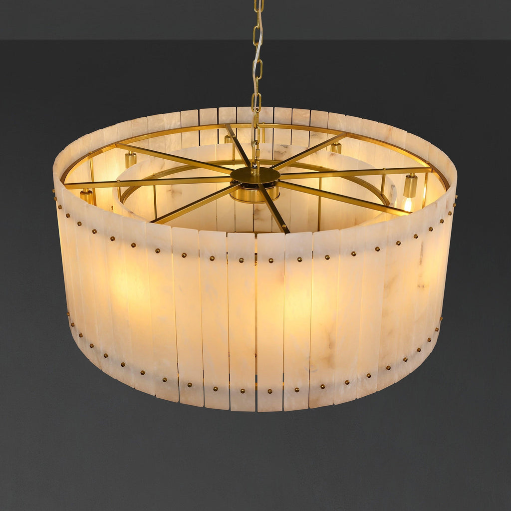 37 Inch Alabaster Round Chandelier - San Marco