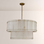 48 Inch Alabaster Two-Tier Chandelier - San Marco