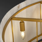 48 Inch Alabaster Two-Tier Chandelier - San Marco