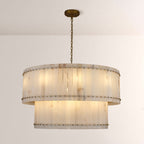 48 Inch Alabaster Two-Tier Chandelier - San Marco