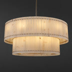 60 Inch Alabaster Two-Tier Chandelier - San Marco
